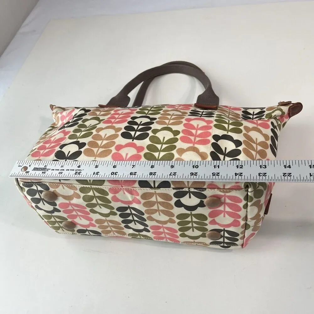 ORLA KIELY ETC floral stem print laminate canvas large tote handbag